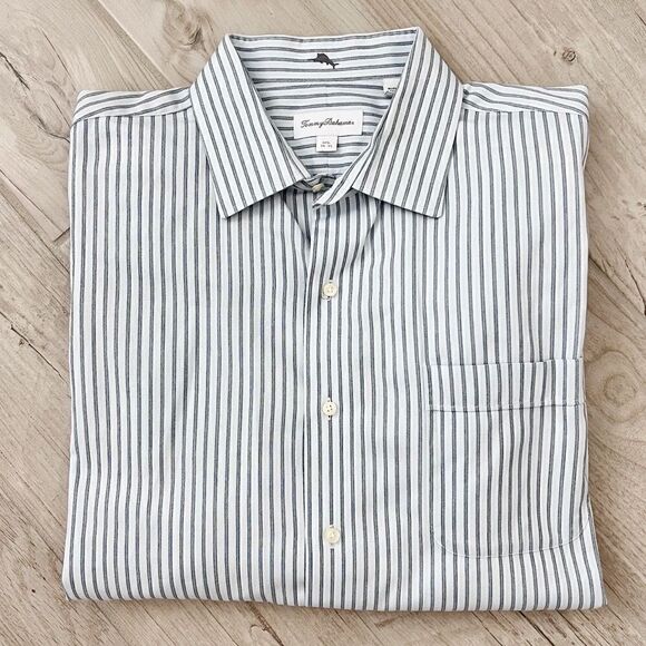 Tommy Bahama Men’s Striped Cotton Dress Shirt Button Down - Picture 1 of 7